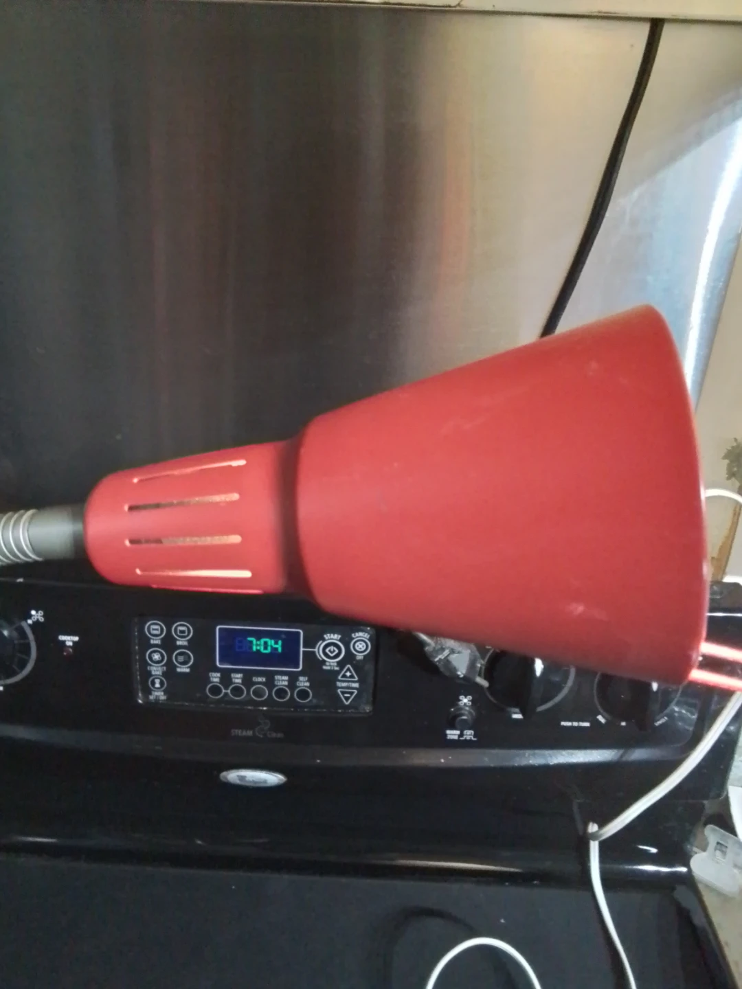 IKEA Red and Silver Metal Desk Lamp, Gooseneck - photo 3