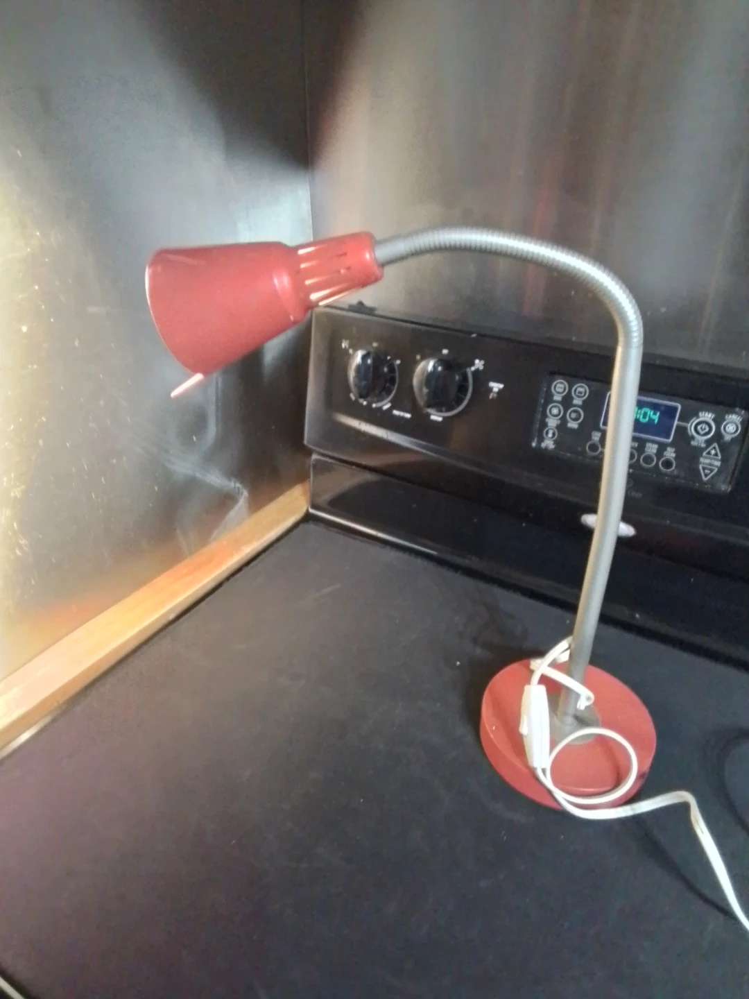 IKEA Red and Silver Metal Desk Lamp, Gooseneck - photo 5