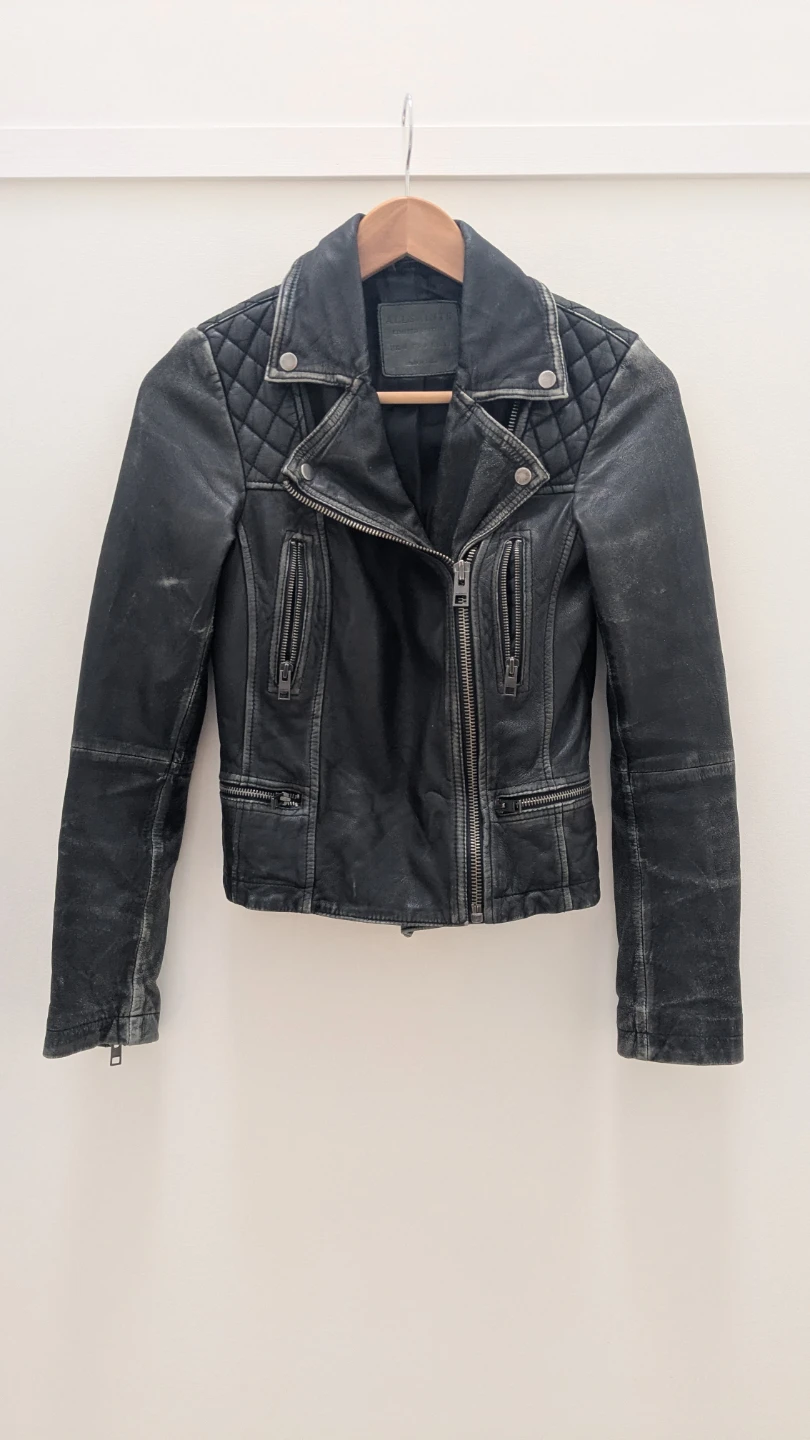 AllSaints Limited Edition Black Leather Biker Jacket