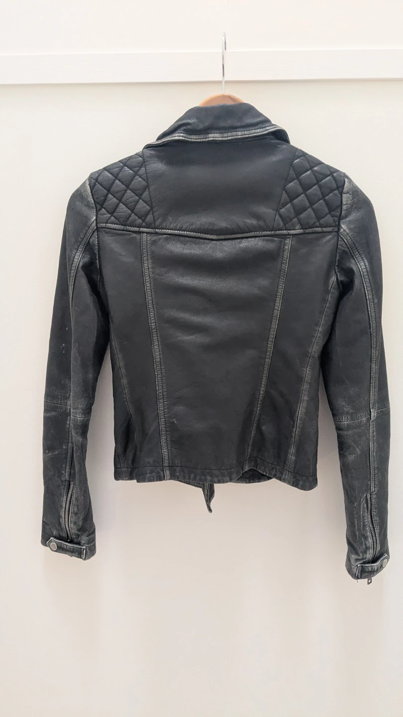 AllSaints Limited Edition Black Leather Biker Jacket - photo 2