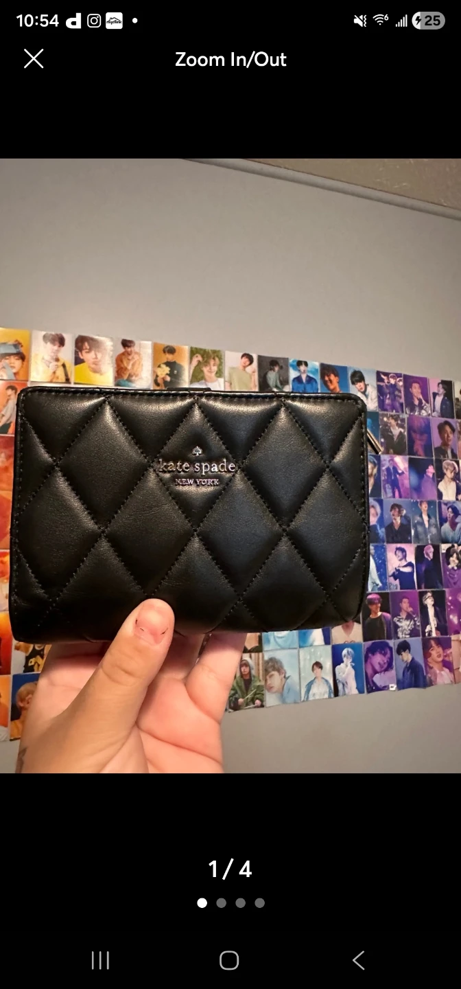 Kate Spade Black Quilted Bi-Fold Wallet