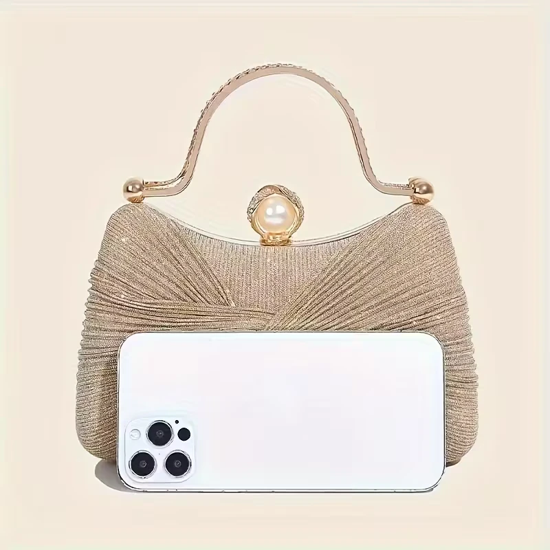 Sparkly Gold Evening Clutch Handbag New - photo 3