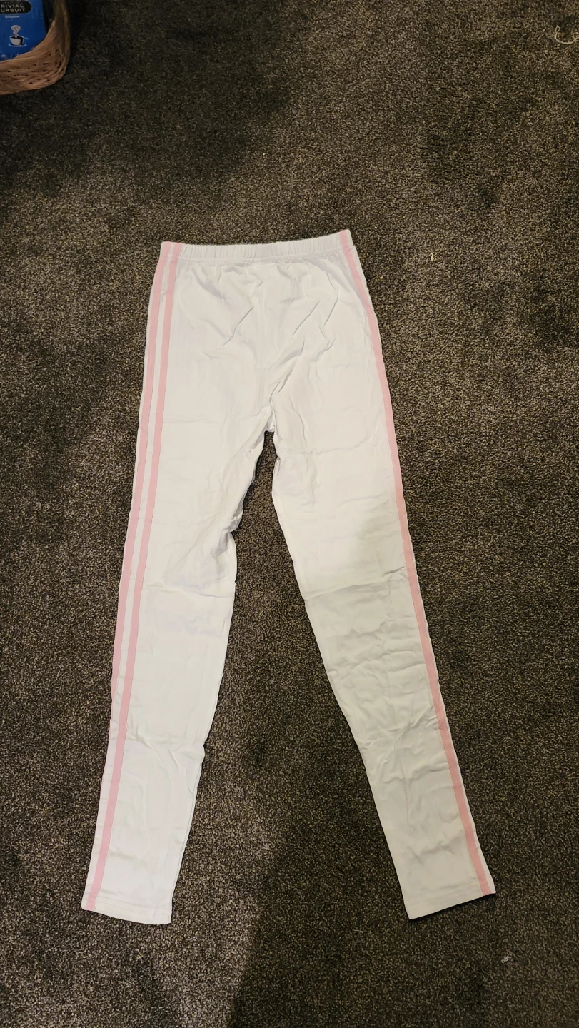White and Black Athletic Pants with Side Stripes Size 10-12 - photo 4