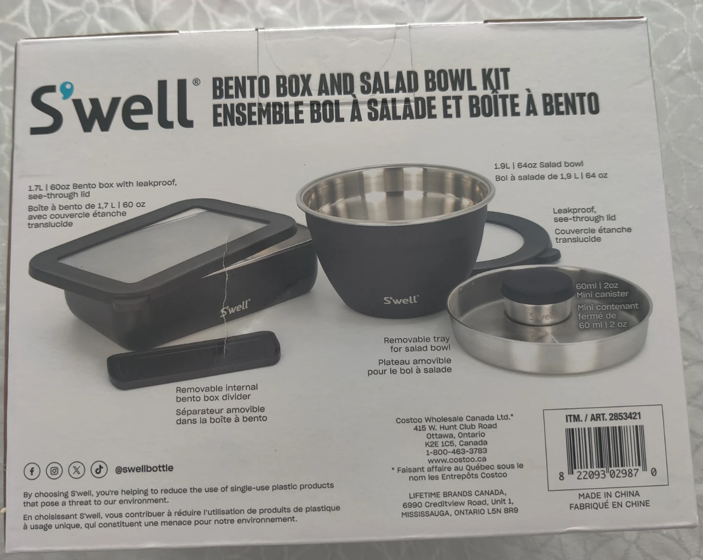 S'well Bento Box and Salad Bowl Kit