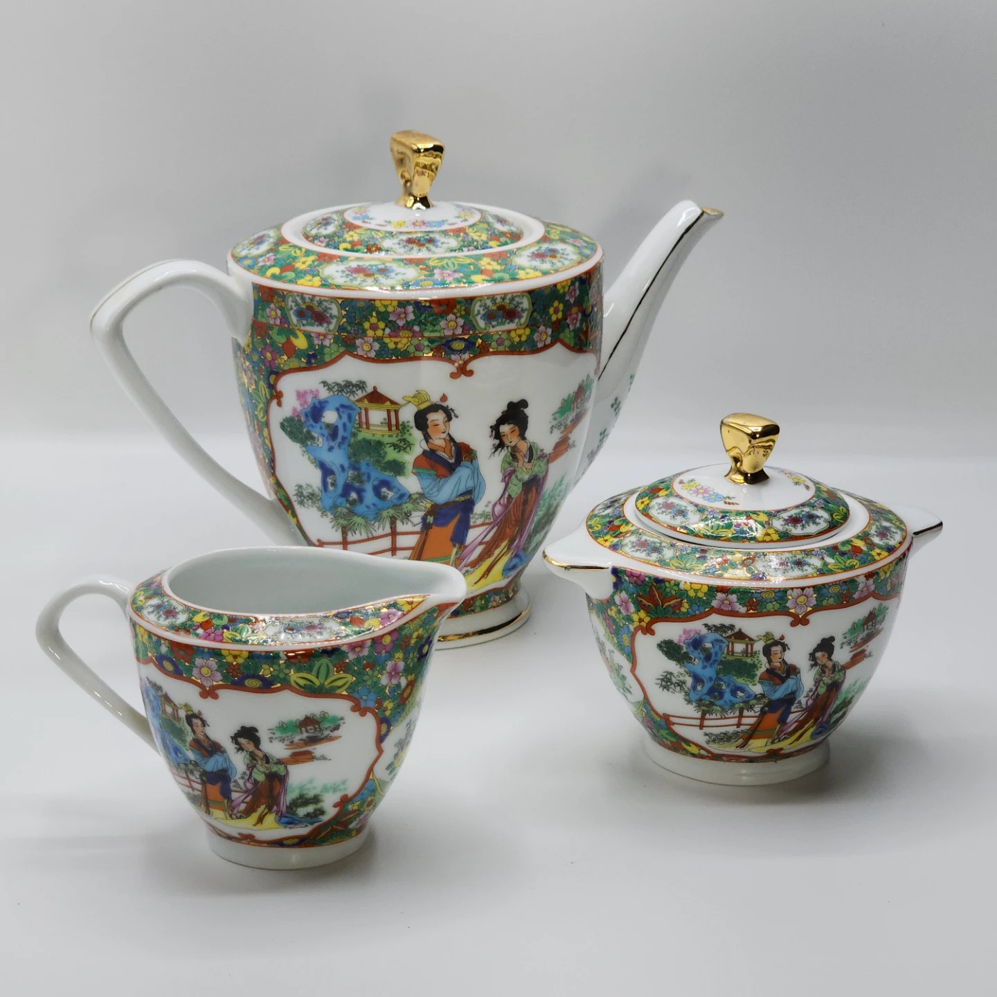 Old Chinese Porcelain Coffee Set 17pcs - photo 2