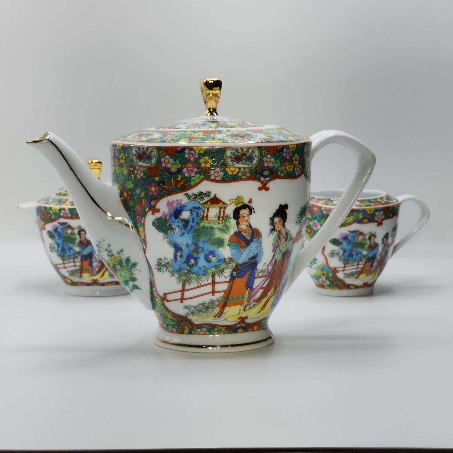 Old Chinese Porcelain Coffee Set 17pcs - photo 3
