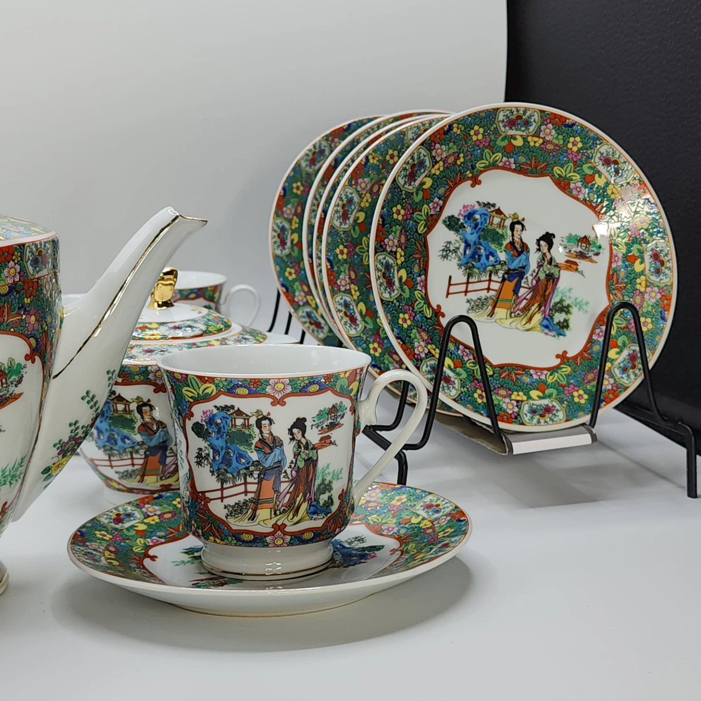 Old Chinese Porcelain Coffee Set 17pcs - photo 4