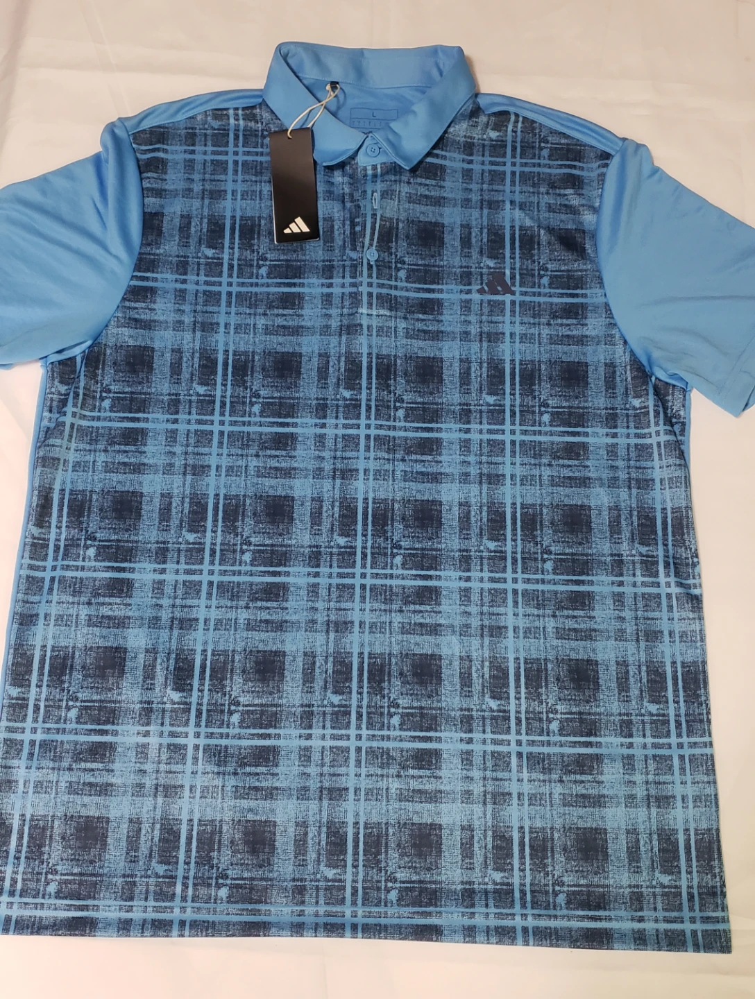 Brand new Men's Adidas Plaid Golf Polo Shirt