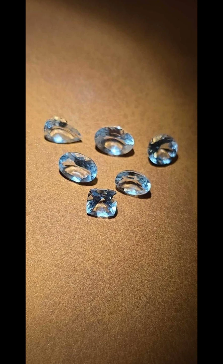3.61 aquamarine lot of 6 untreated natural - photo 2