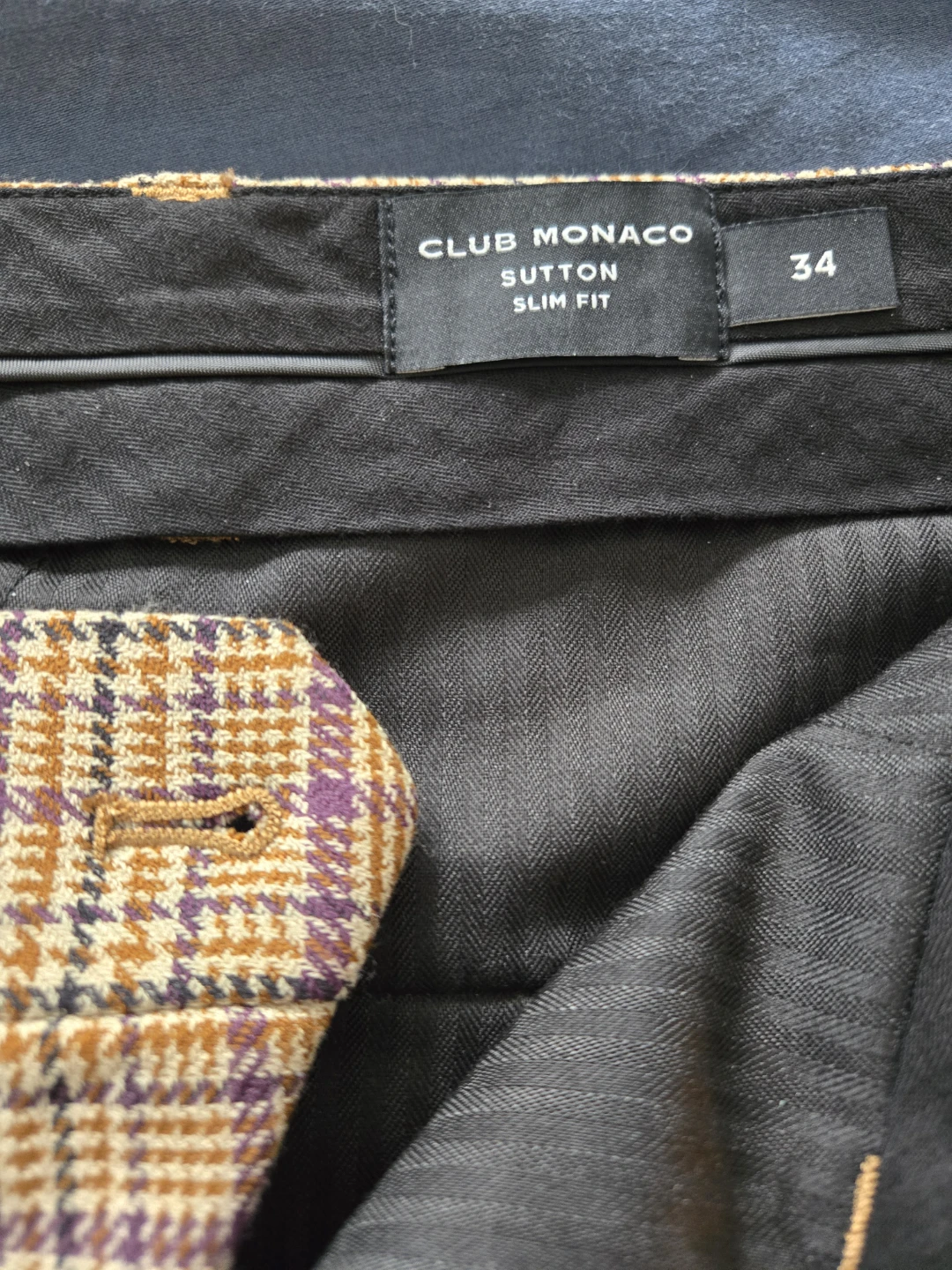 Club Monaco Sutton Slim Fit Plaid Pants Size 34 - photo 5