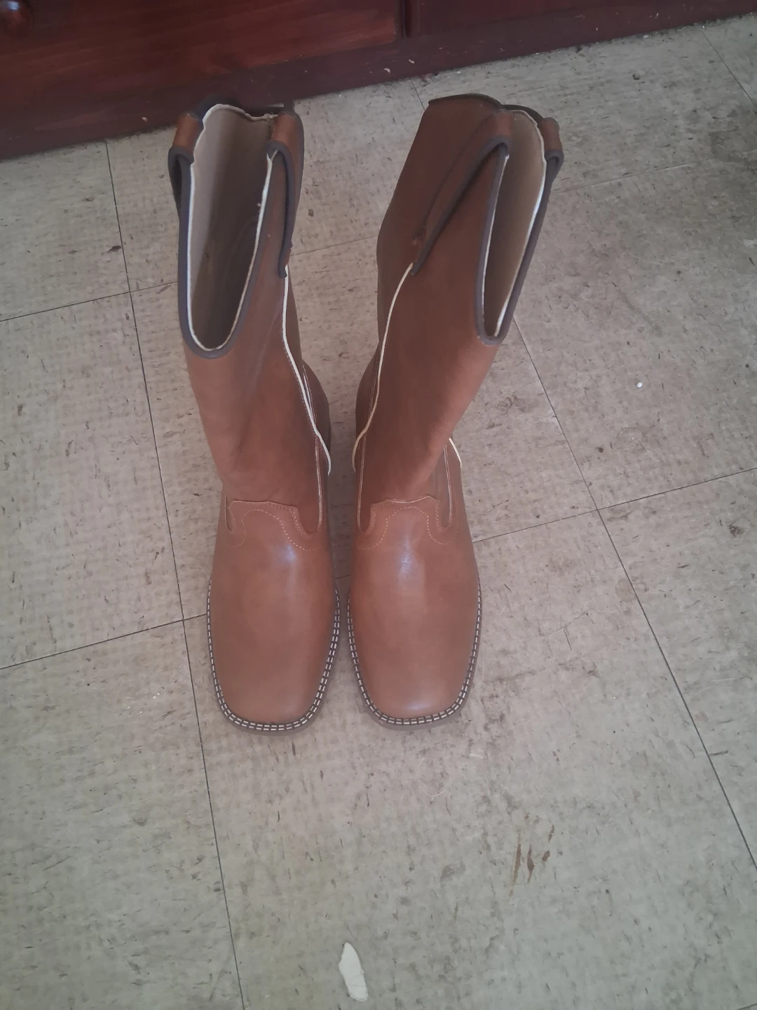 Brown Square Toe Cowboy Boots