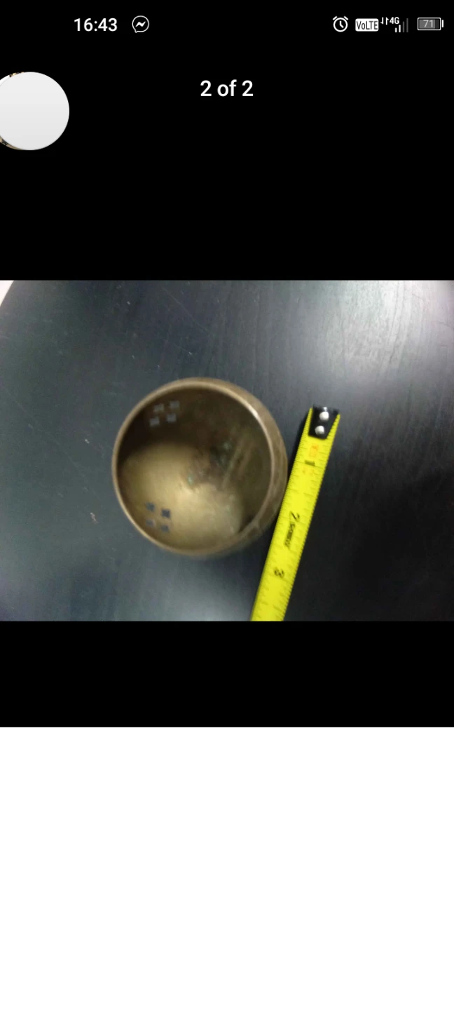 Vintage Brass Footed Bowl with Engraved Design - photo 3