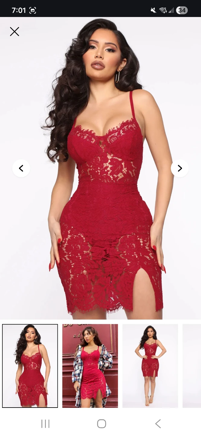 Red Lace Mini Dress