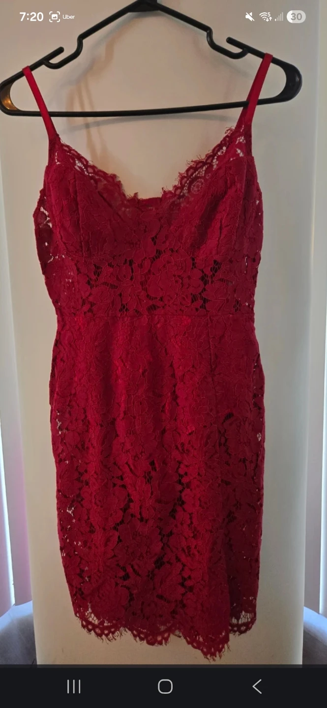 Red Lace Mini Dress - photo 2
