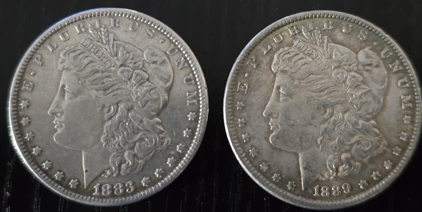 Lot Of 2 Morgan Silver Dollars - 1883 & 1889