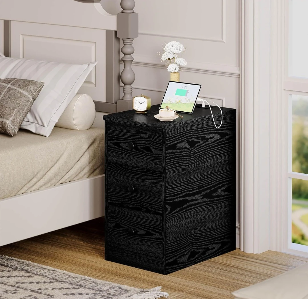 Nightstand with Charging Station, - photo 2