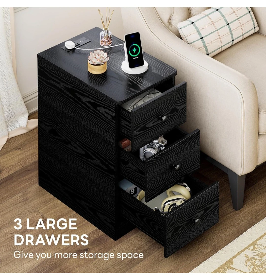 Nightstand with Charging Station, - photo 5