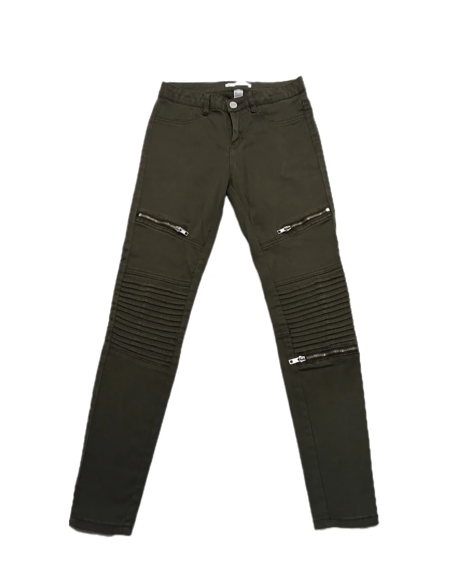 Women's Olive Green Biker Pants - photo 2