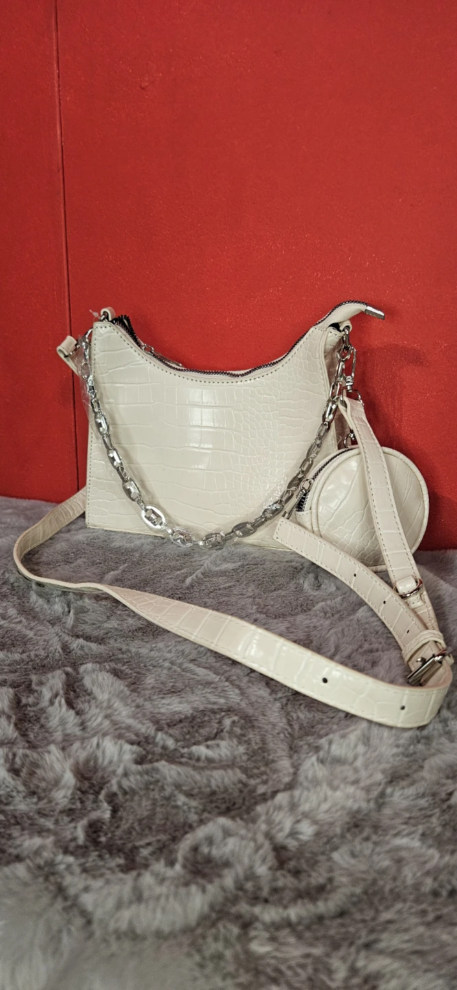 Ardene Cream Shoulder Bag with Chain