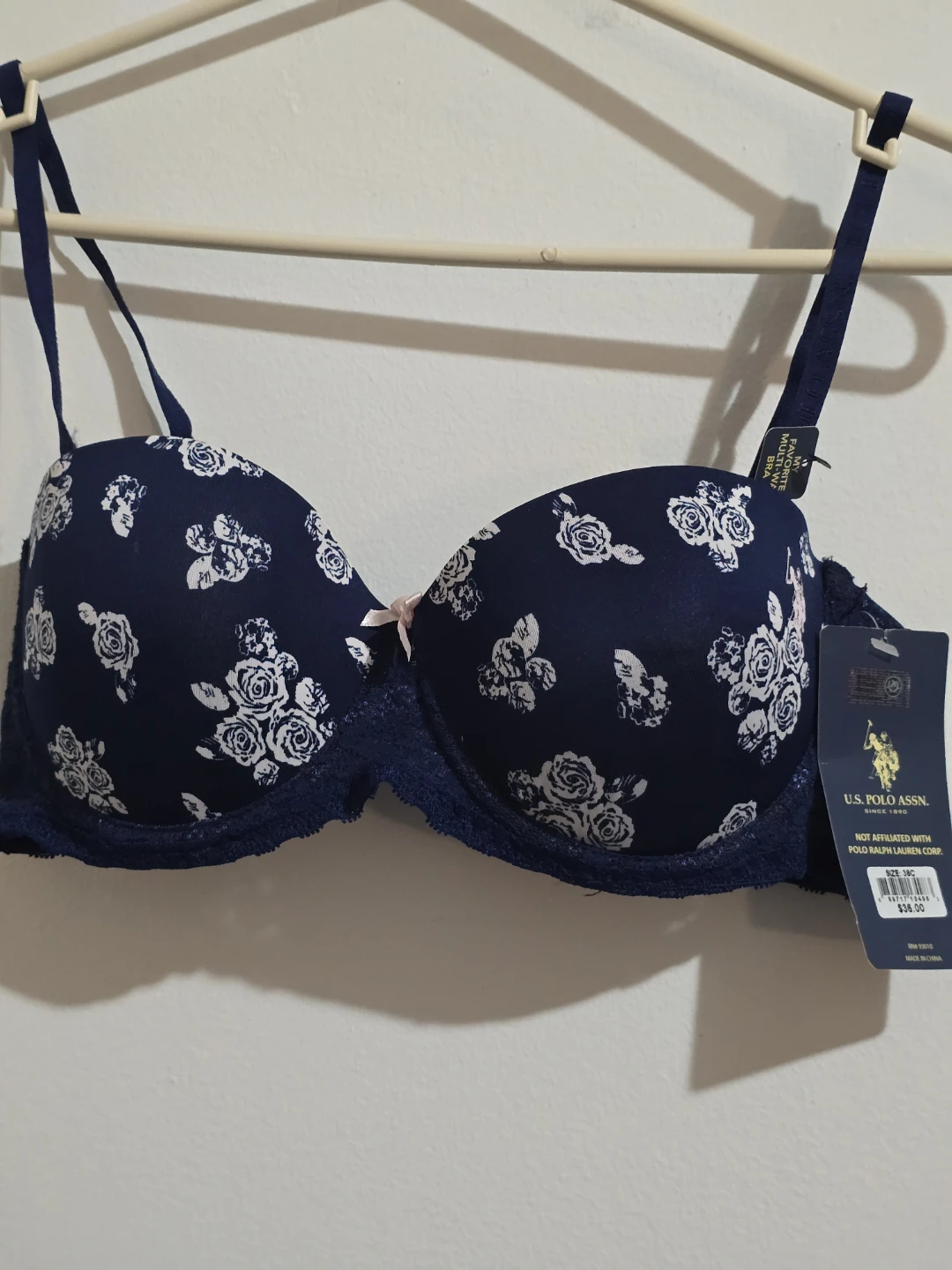U.S. Polo Assn. Navy Floral Print Bra 38C - photo 2