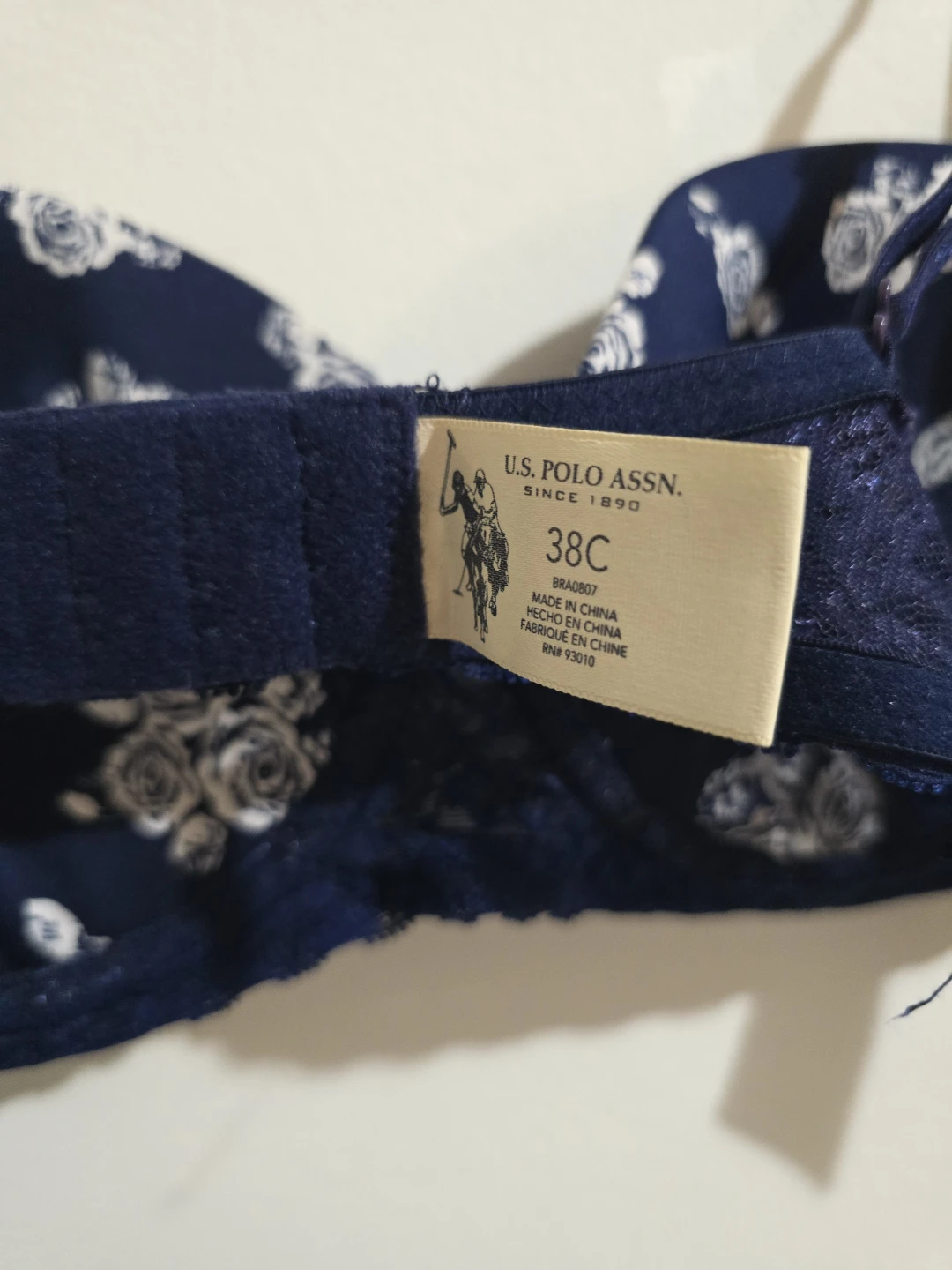 U.S. Polo Assn. Navy Floral Print Bra 38C - photo 3