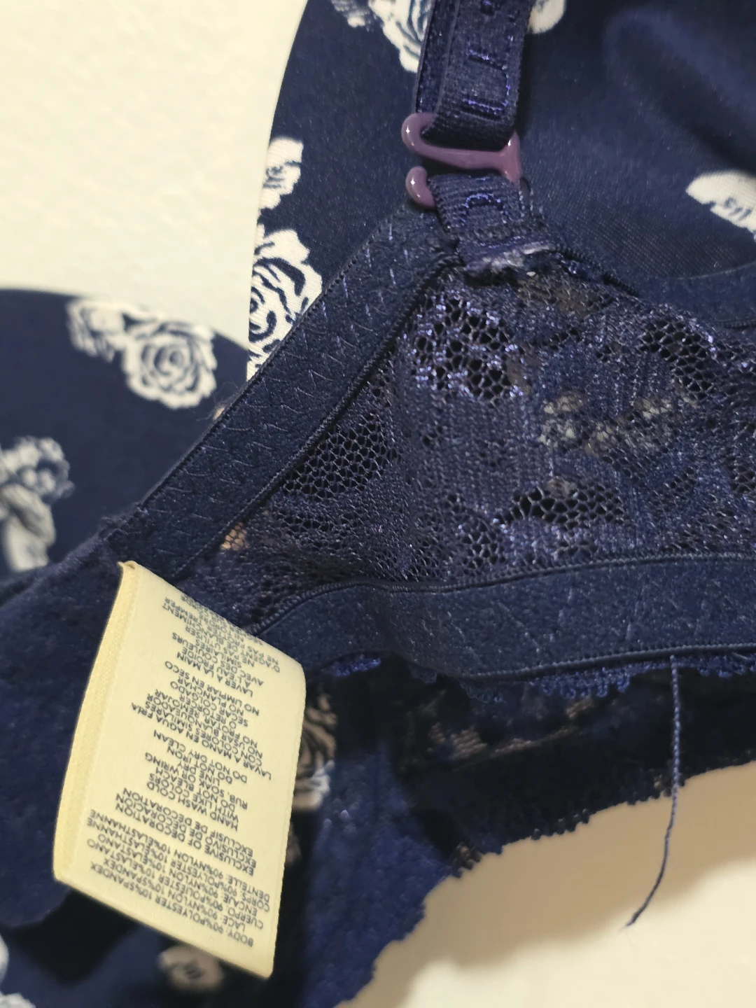 U.S. Polo Assn. Navy Floral Print Bra 38C - photo 4