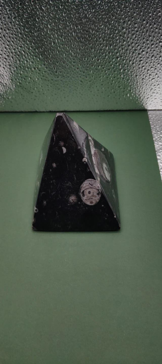 Decorative Black orthoceras Ammonite Fossil Pyramid - photo 4