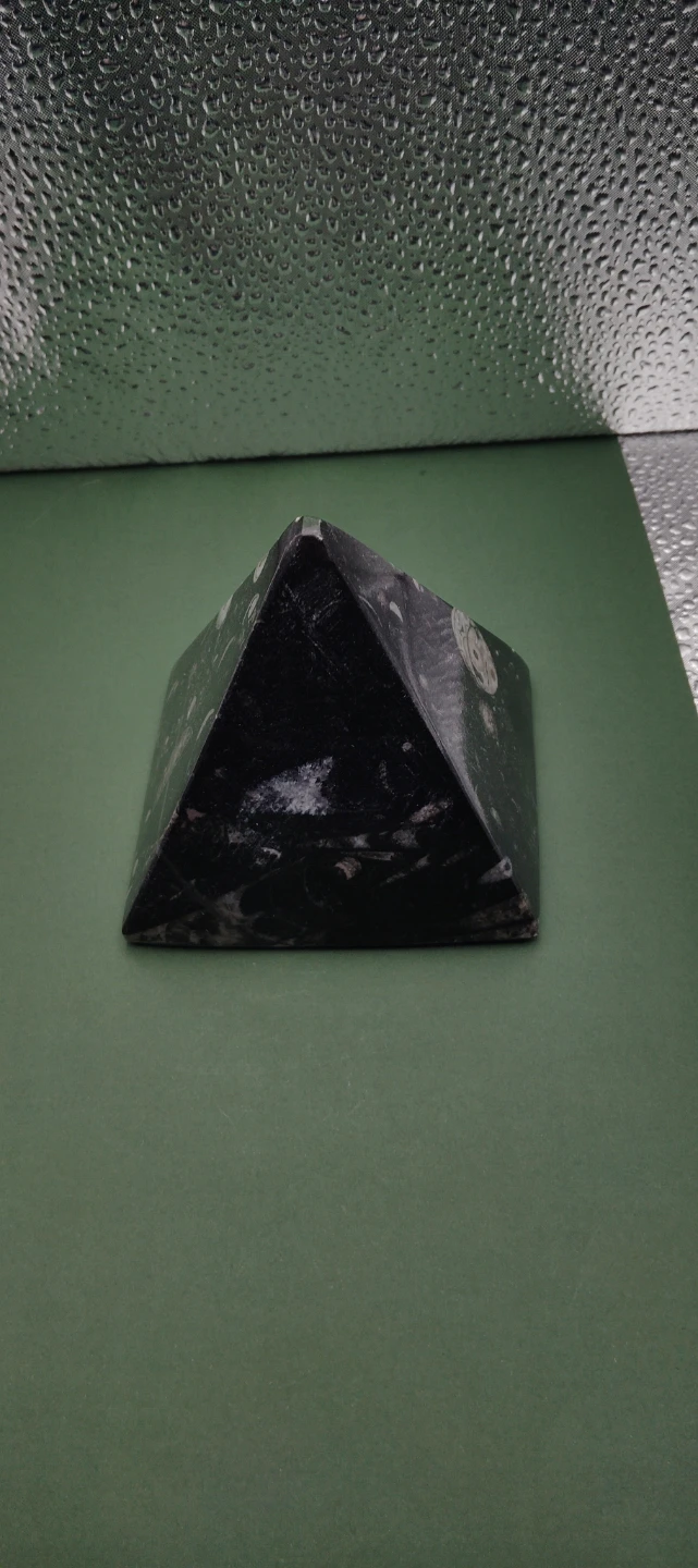 Decorative Black orthoceras Ammonite Fossil Pyramid - photo 5