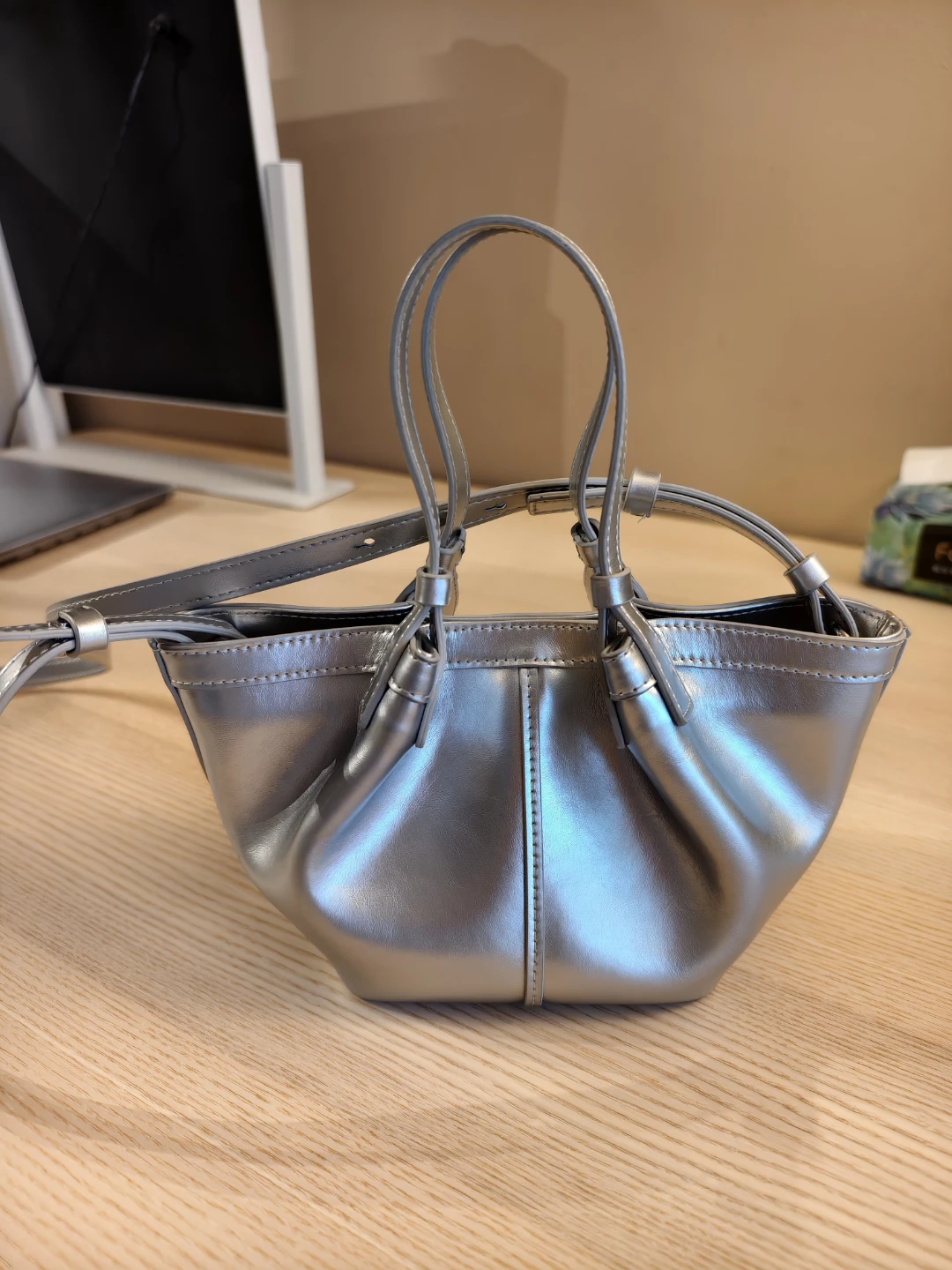 Silver Metallic Handbag