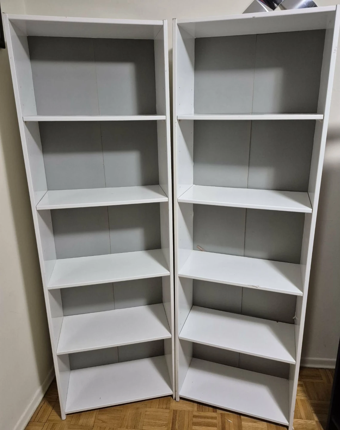 2 for $60 white shelves.
