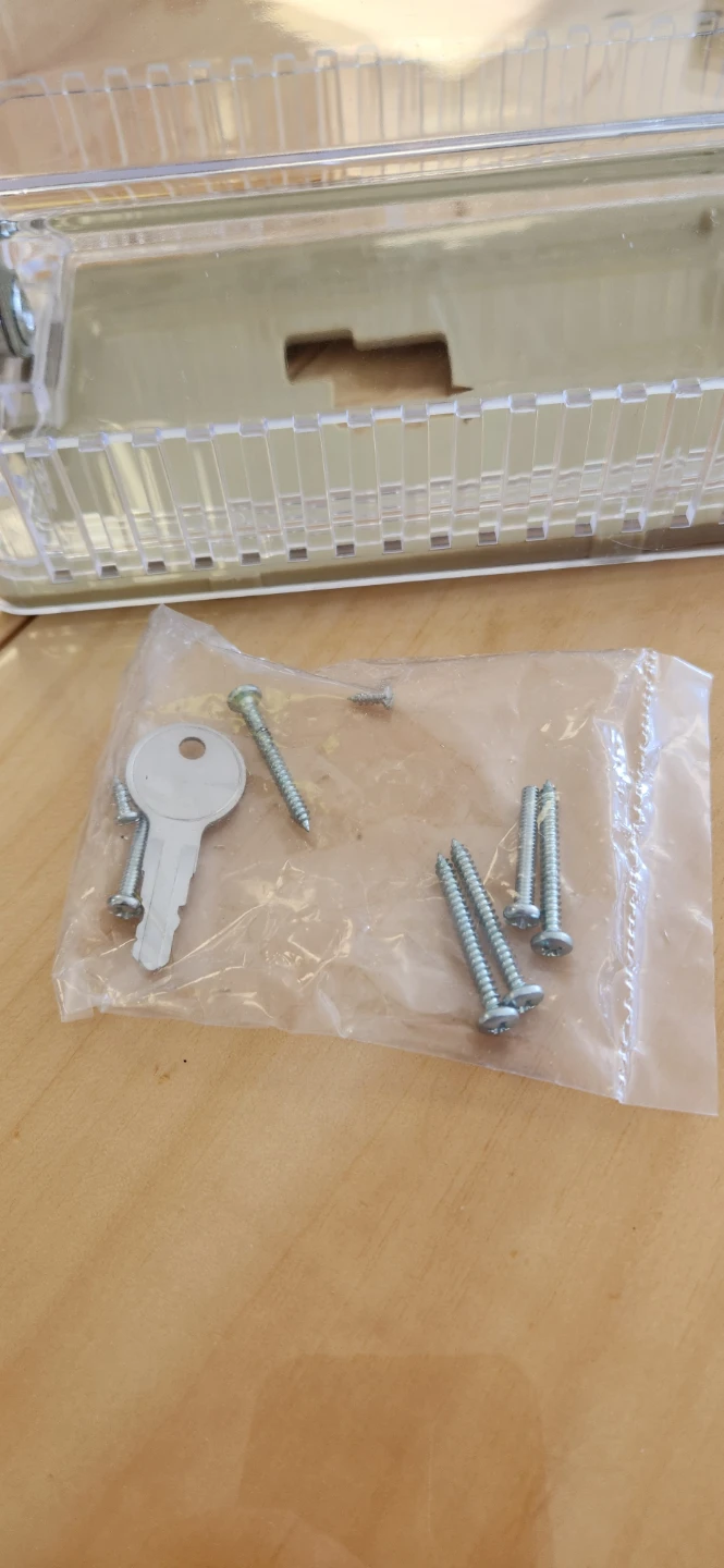 Clear Plastic Thermostat Lock Box with Key and Hardware - photo 4