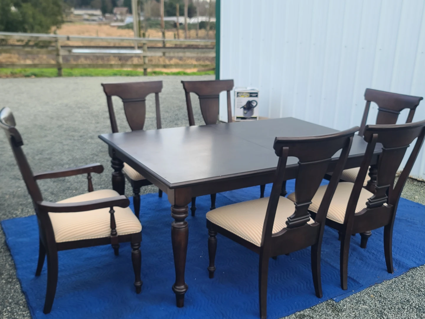 Dark Wood Dining Table and 6 Chairs - photo 2
