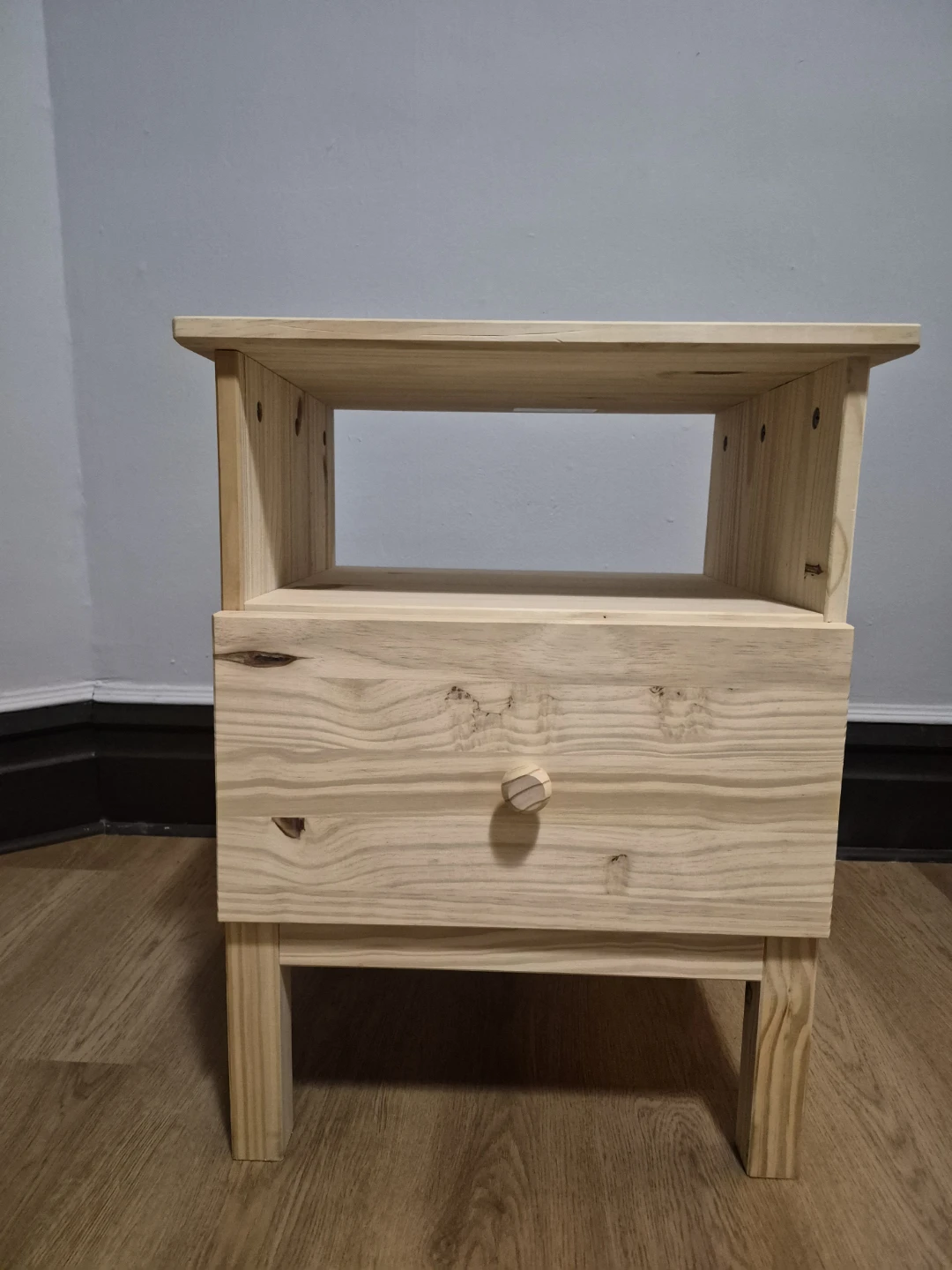 IKEA Pine Nightstand with Drawer