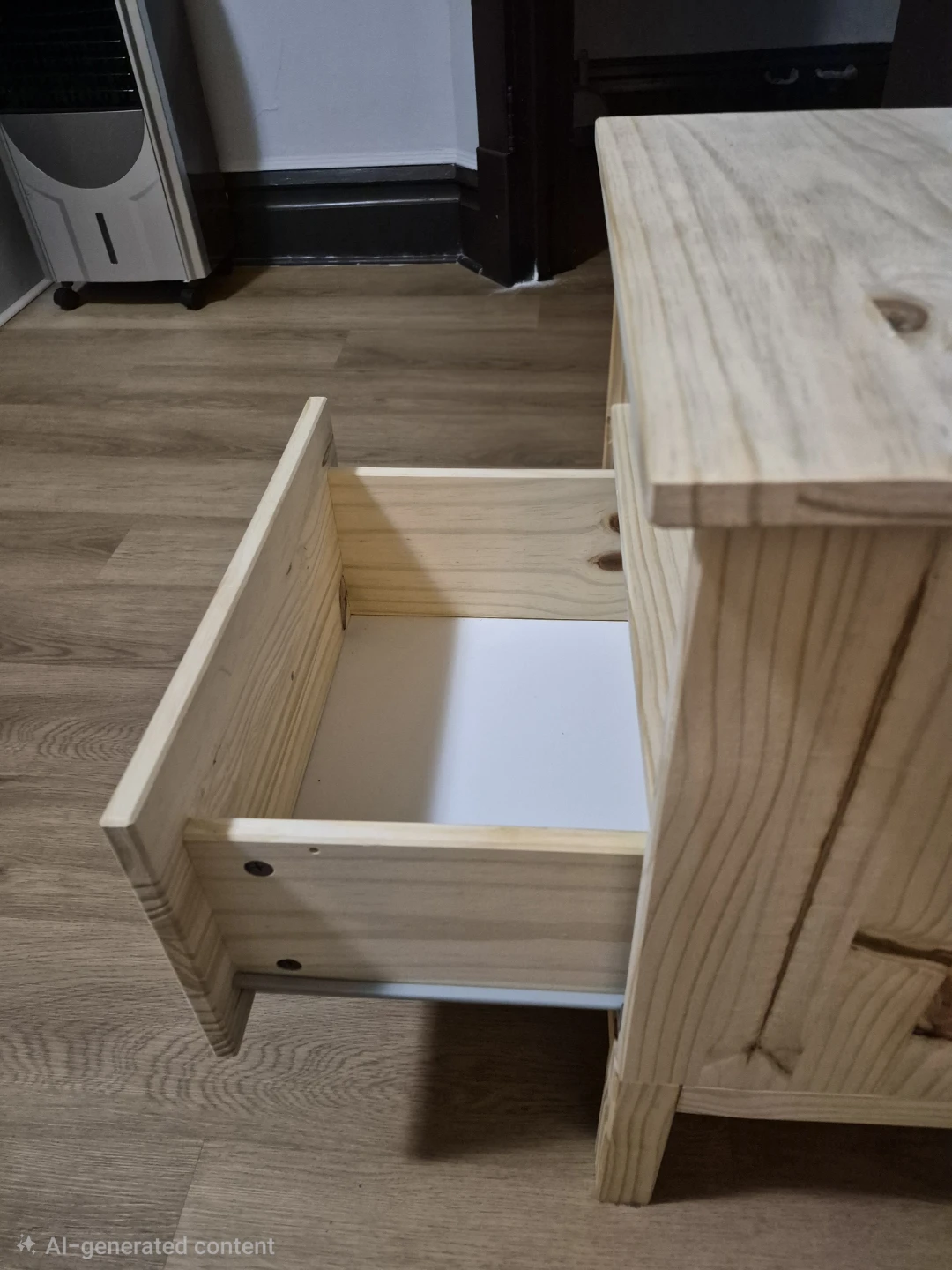 IKEA Pine Nightstand with Drawer - photo 2