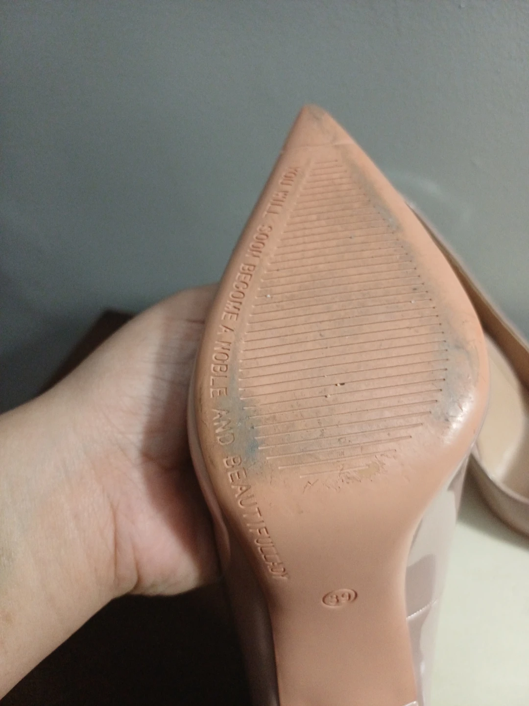 BIGTREE Patent Nude Stiletto Heels - Size 39 - photo 5