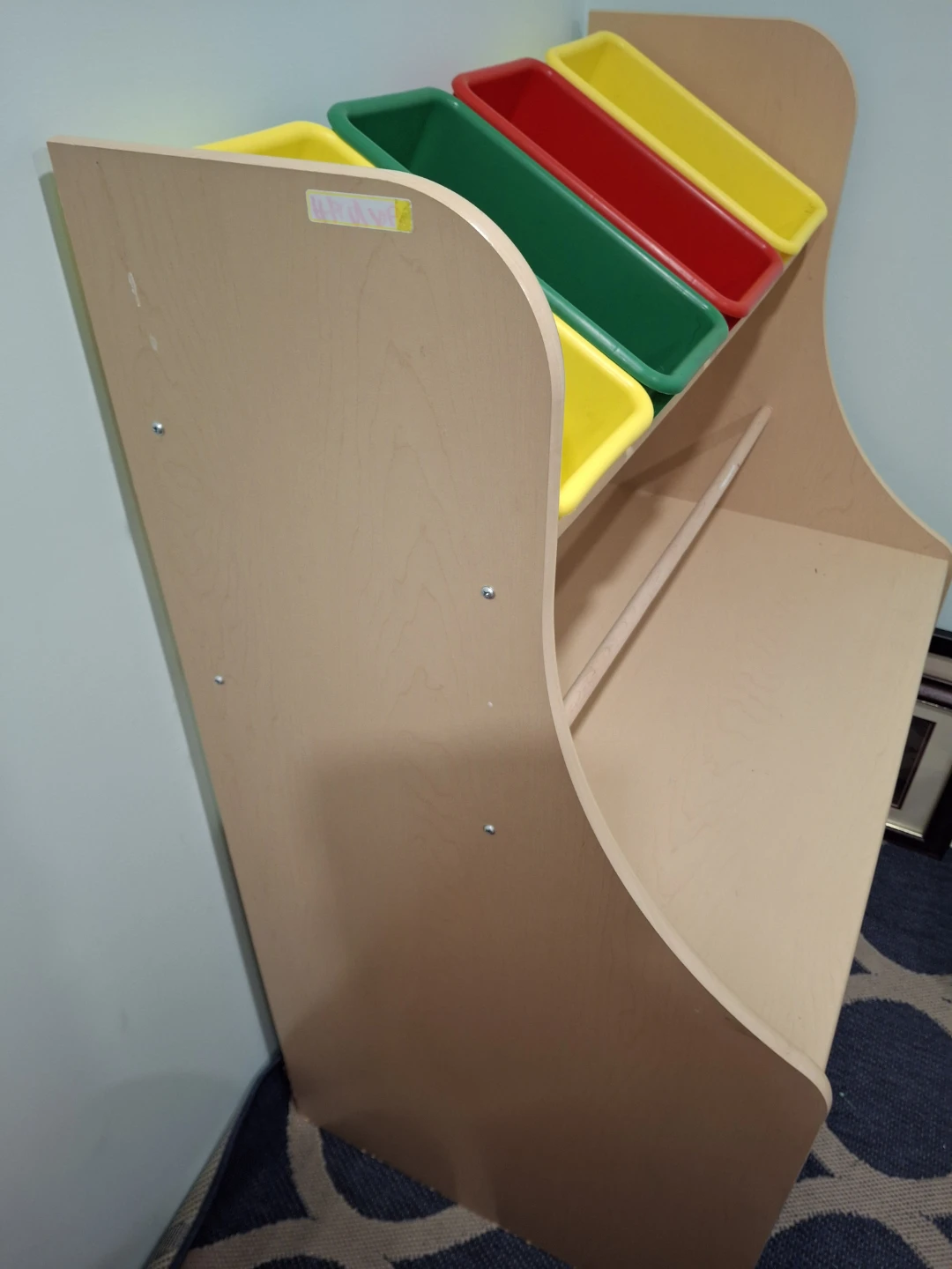 Kid's Desk and Toy Organizer Shelf with Bins - photo 2