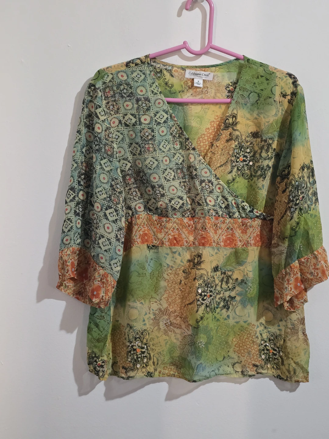 Coldwater Creek Women's Size M Boho Print Top