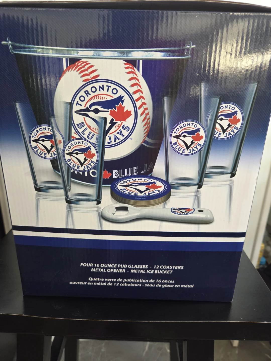 Toronto Blue Jays Ice Bucket Set with Glasses, Coasters & Opener - photo 2