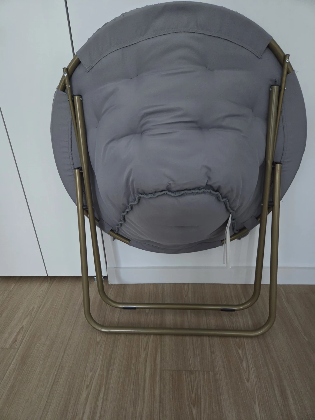 Gray Faux Fur Moon Chair - photo 2