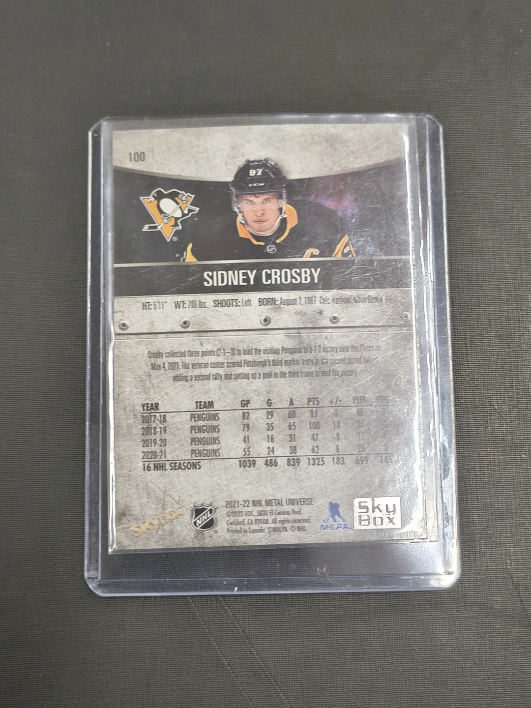 Sidney Crosby 2021-22 NHL Metal Universe Card - photo 2