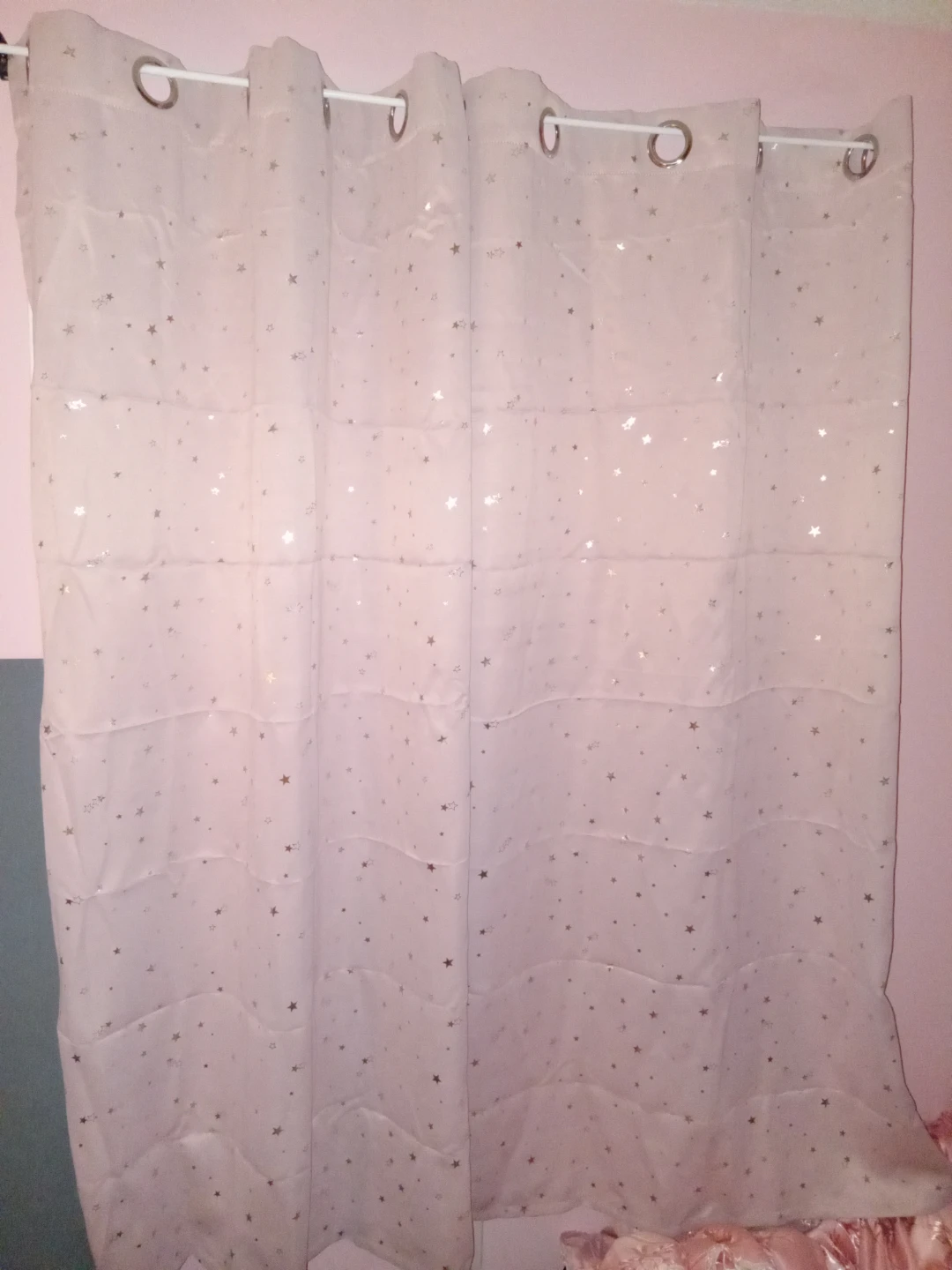 Pink Star Print Curtains - photo 2