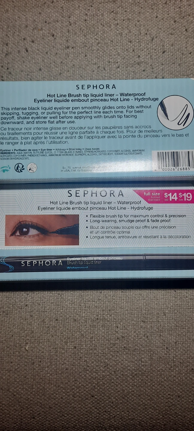 New x2 - SEPHORA Brush Tip Waterproof Liquid Eyeliner - Black 🏆 - photo 2