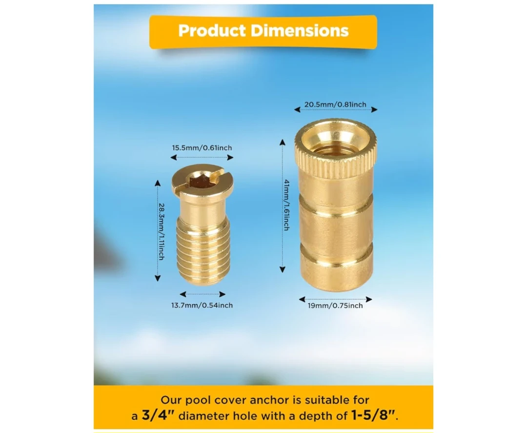 GZBEVITAR  Brass Pool Safety Cover Installation (9 Pack) - photo 5