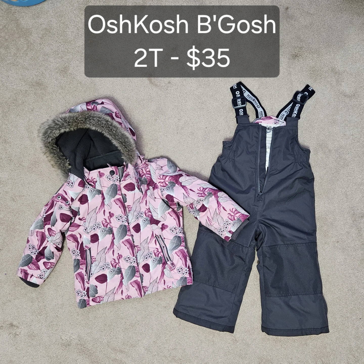 OshKosh B'Gosh Girls Snowsuit Set - Size 2T