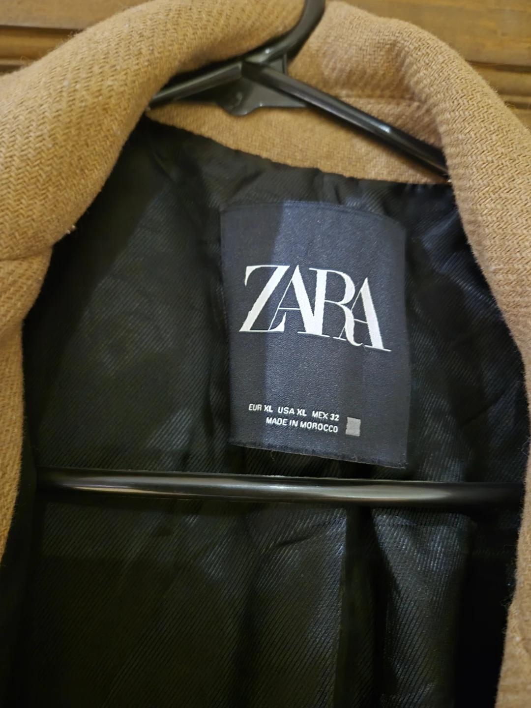 Zara woman's  Camel Wool Blend Topcoat - Size XL - photo 3