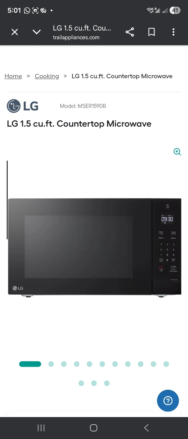 LG 1.5 cu.ft. Countertop Microwave MSER1590B