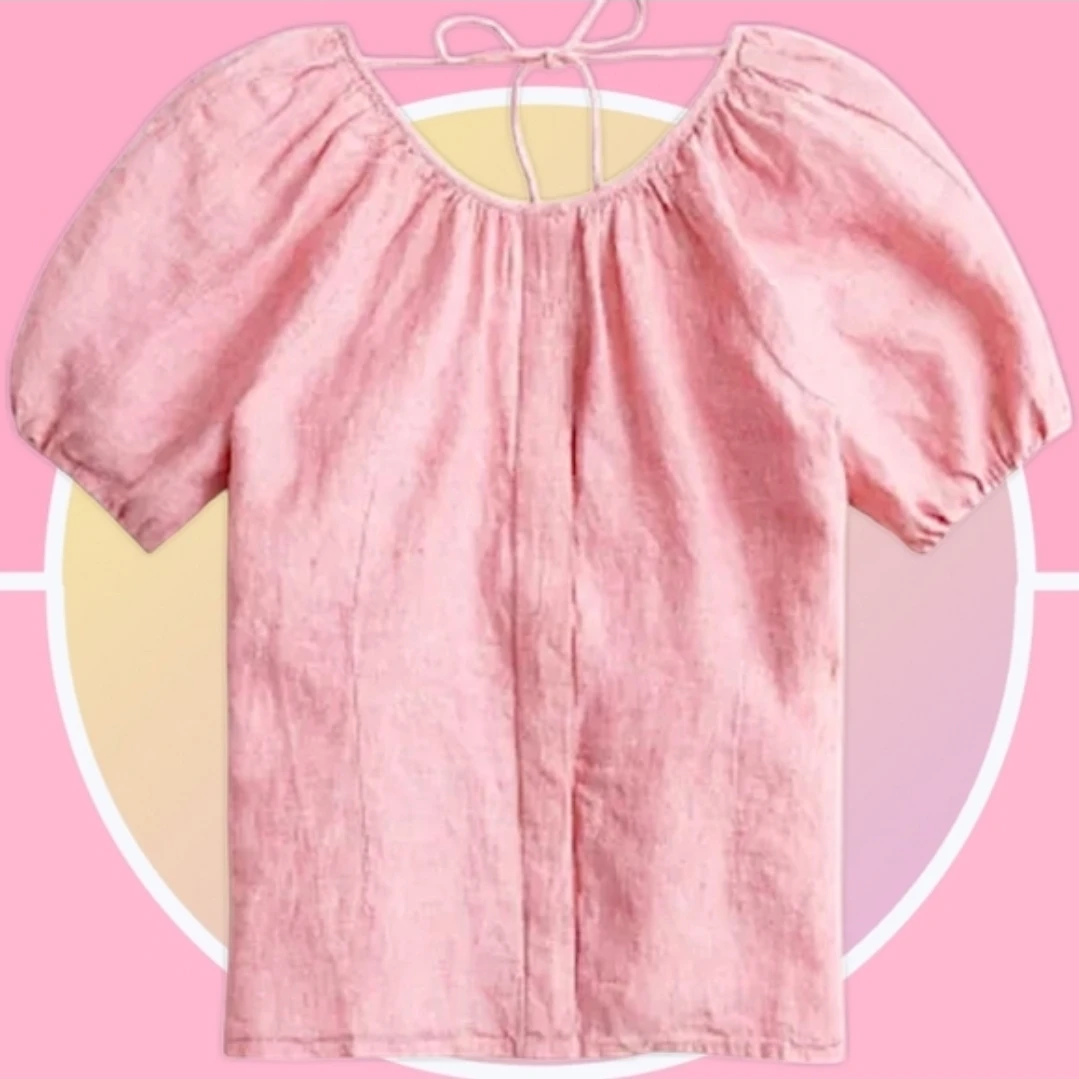 NWT Sz 12 J Crew Reversible V Back Linen Scoop Neck Top 🏆 - photo 4
