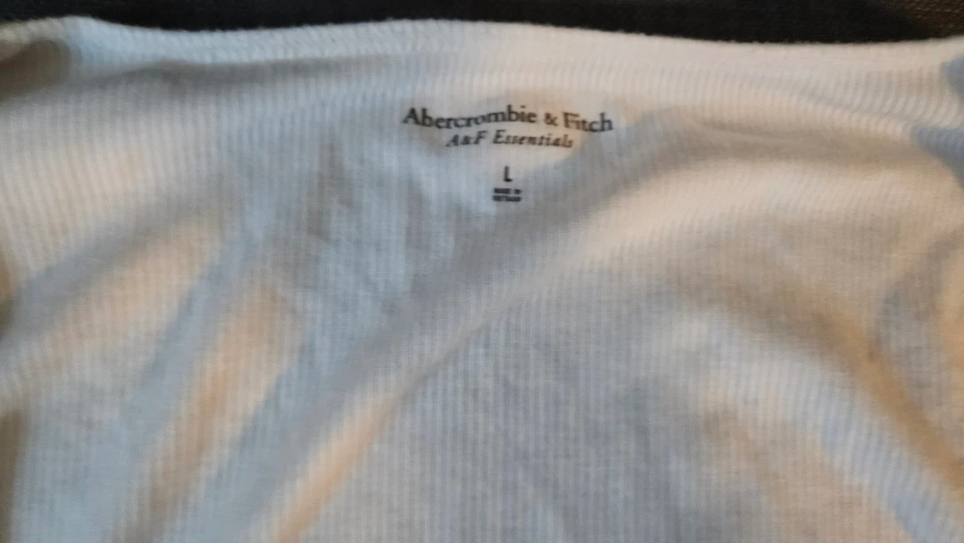 Abercrombie & Fitch A&F Essentials white Long Sleeve Top Size L - photo 2