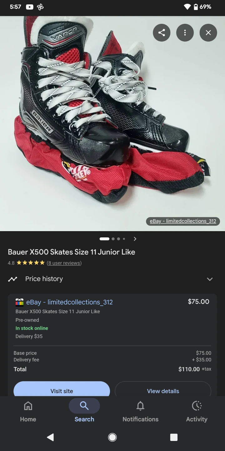 Bauer vapour X500 Skates - Size 6.5🏆