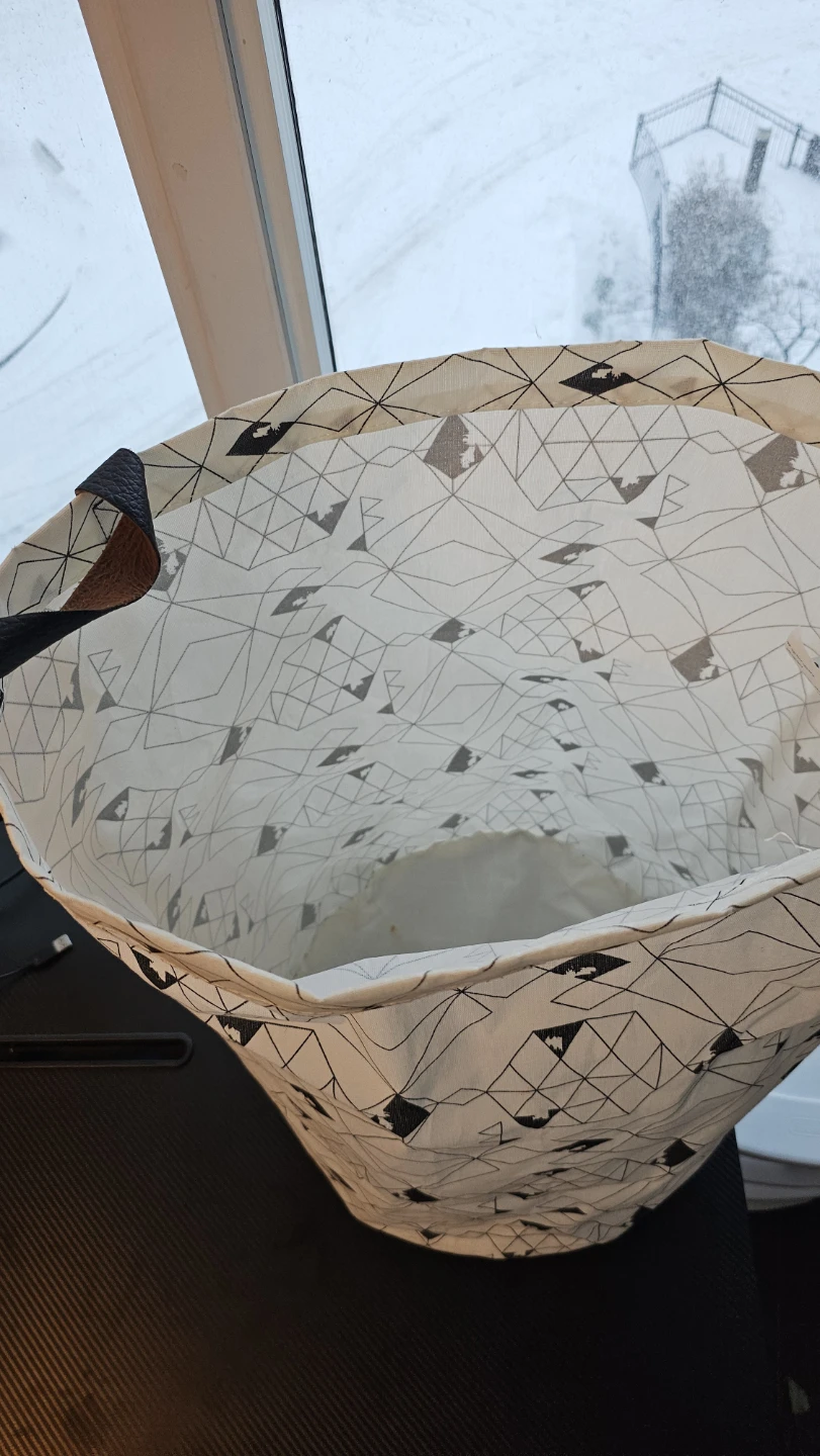 Canvas Storage Basket with Geometric Mountain Design